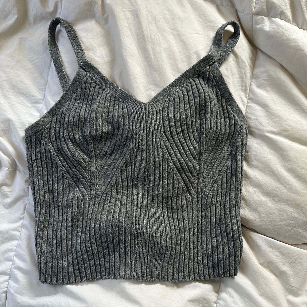 Auden Black Ribbed Fitted Bustier Camisole